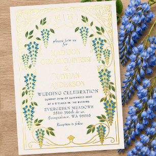 Vintage Art Nouveau Blue Wisteria Wedding