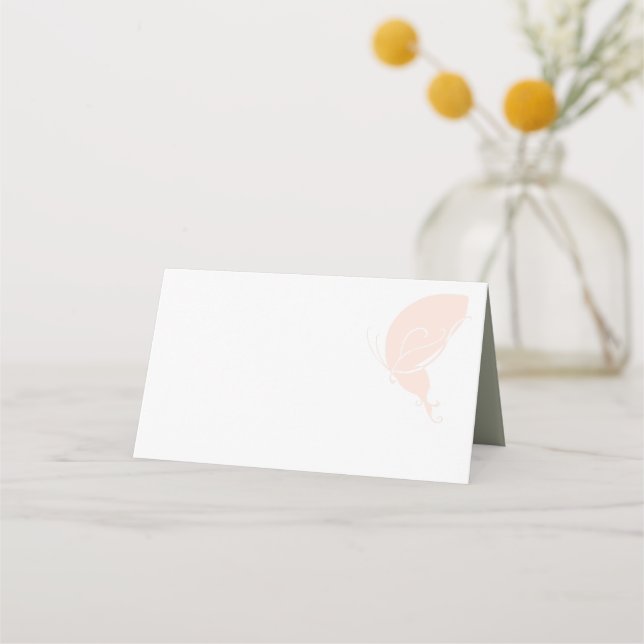 Vintage Art Nouveau Blush Butterfly Wedding  Place Card (Front)