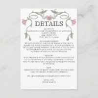 Vintage Art Nouveau Blush Pink Flowers Wedding