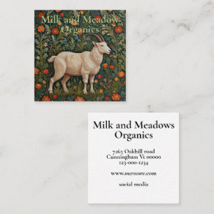 Vintage art nouveau boho chic goat square business card