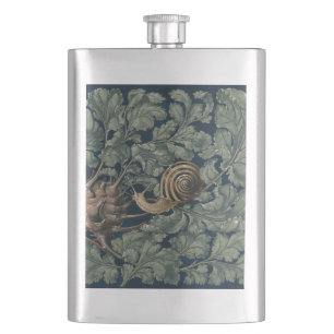 Vintage Art Nouveau Botanical Snail Antique Hip Flask
