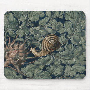 Vintage Art Nouveau Botanical Snail Antique Mouse Pad