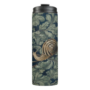 Vintage Art Nouveau Botanical Snail Antique Thermal Tumbler