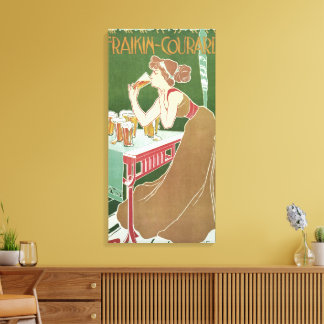 Vintage Art Nouveau Brasserie Fraikin-Courard Beer Canvas Print