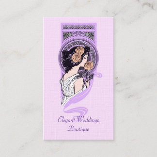 Vintage art nouveau bridal boutique business card