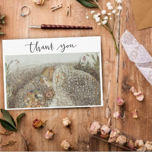 Vintage Art Nouveau Bridal Shower Thank You  Holiday Card