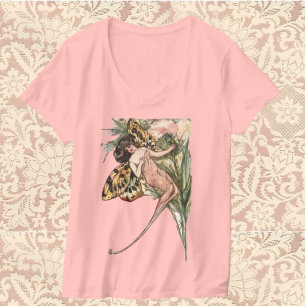 Vintage Art Nouveau Butterfly Fairy T-Shirt