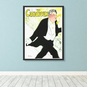 Vintage Art Nouveau, Caudieux by Toulouse Lautrec Canvas Print