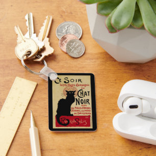 Vintage Art Nouveau, Ce Soir Chat Noir Black Cat Key Ring