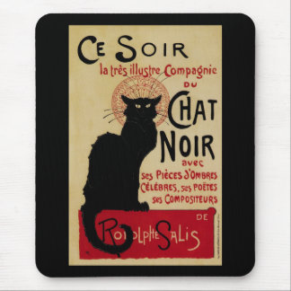 Vintage Art Nouveau, Ce Soir Chat Noir Black Cat Mouse Pad