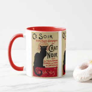 Vintage Art Nouveau, Ce Soir Chat Noir Black Cat Mug