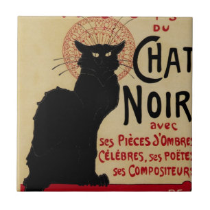 Vintage Art Nouveau, Ce Soir Chat Noir Black Cat Tile