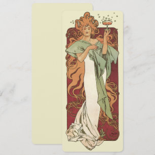Vintage Art Nouveau, Champagne by Alphonse Mucha Invitation