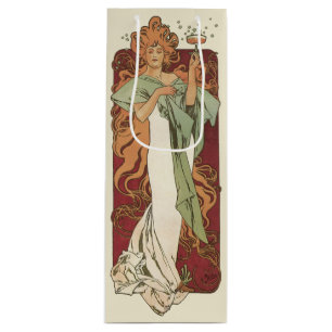 Vintage Art Nouveau, Champagne by Alphonse Mucha Wine Gift Bag