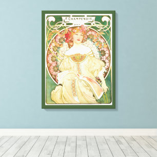 Vintage Art Nouveau, Champenois by Alphonse Mucha Canvas Print
