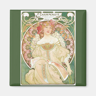 Vintage Art Nouveau, Champenois by Alphonse Mucha Magnet