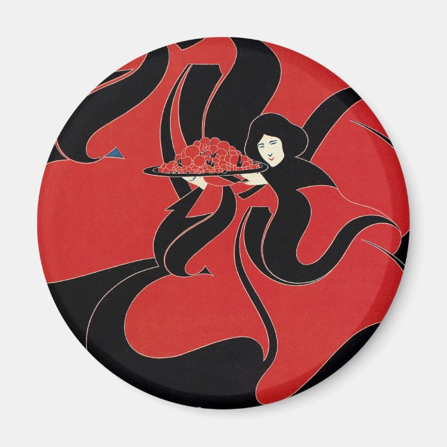 Vintage Art Nouveau Chap Book Thanksgiving Magnet (Front)