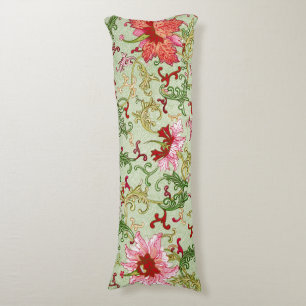 Vintage Art Nouveau Chinese Floral Chinoiserie Body Cushion