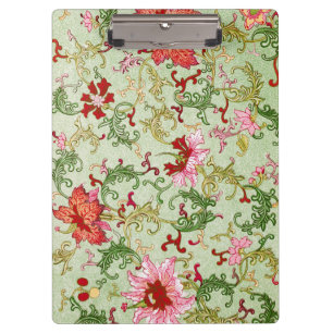 Vintage Art Nouveau Chinese Floral Chinoiserie Clipboard