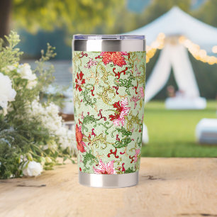 Vintage Art Nouveau Chinese Floral Chinoiserie Insulated Tumbler