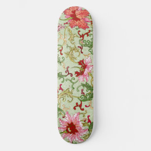 Vintage Art Nouveau Chinese Floral Chinoiserie Skateboard