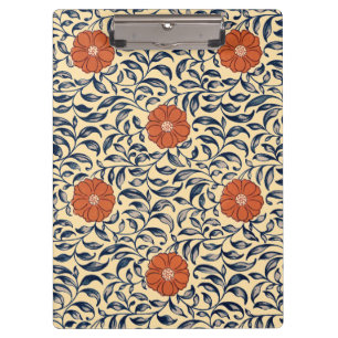 Vintage Art Nouveau Chinese Peony Floral Pattern Clipboard