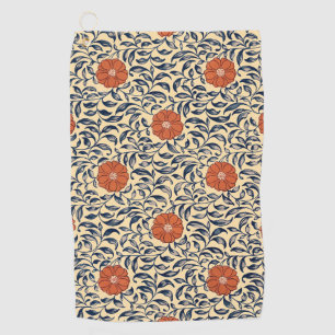Vintage Art Nouveau Chinese Peony Floral Pattern Golf Towel