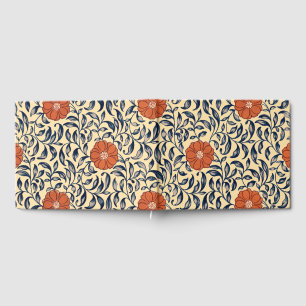 Vintage Art Nouveau Chinese Peony Floral Pattern Guest Book