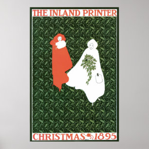 Vintage art Nouveau Christmas 1895 Poster