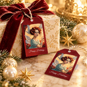 Vintage Art Nouveau Christmas Angel Celestial Gift Tags