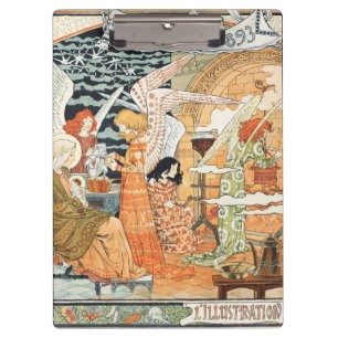 Vintage Art Nouveau Christmas Angels and Madonna Clipboard