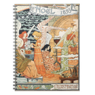 Vintage Art Nouveau Christmas Angels and Madonna Notebook