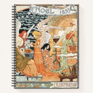 Vintage Art Nouveau Christmas Angels and Madonna Notebook