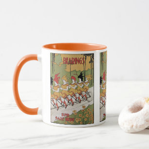 Vintage Art Nouveau Cover, Bearings Tandem Bicycle Mug