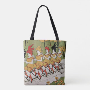Vintage Art Nouveau Cover, Bearings Tandem Bicycle Tote Bag