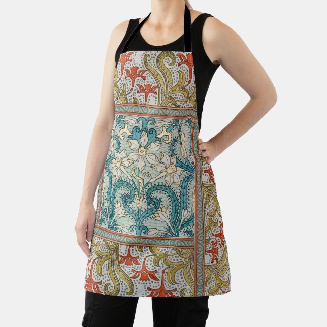 Vintage Art Nouveau Daffodil Pattern Verneuil Apron (Insitu)
