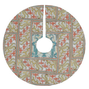 Vintage Art Nouveau Daffodil Pattern Verneuil Brushed Polyester Tree Skirt