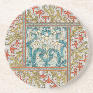 Vintage Art Nouveau Daffodil Pattern Verneuil Coaster