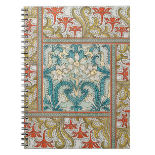 Vintage Art Nouveau Daffodil Pattern Verneuil Notebook