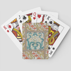 Vintage Art Nouveau Daffodil Pattern Verneuil Playing Cards