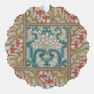 Vintage Art Nouveau Daffodil Pattern Verneuil Tree Decoration Card