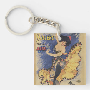 Vintage Art Nouveau Dancer French Poster Key Ring
