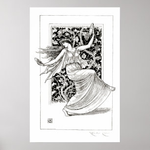 Vintage Art Nouveau Dancing Woman by Walter Crane Poster