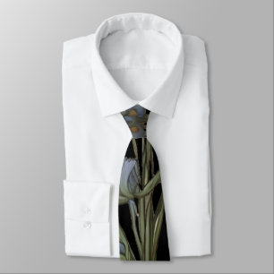 Vintage art nouveau dark botanical tie