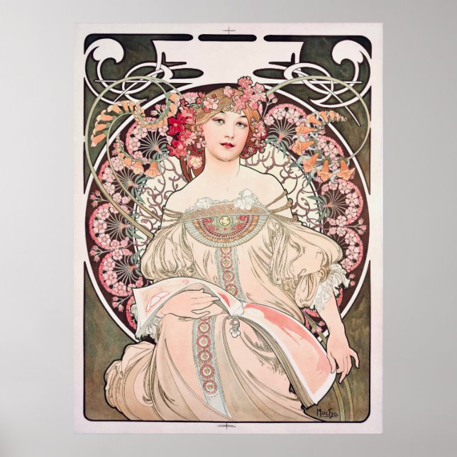 Vintage Art Nouveau "Daydream" by Alphonse Mucha  Poster (Front)
