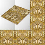 Vintage Art Nouveau Deer Pattern Tile<br><div class="desc">This is a digitally enhanced print of an antique ca. 1900 art nouveau or arts and crafts style deer stags in forest pattern.</div>