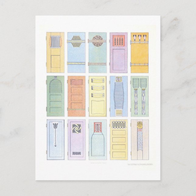 Vintage Art Nouveau Doors Illustration Postcard (Front)