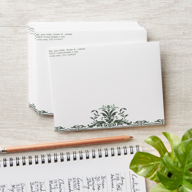 Vintage Art Nouveau DragonFly Scroll Envelopes (Stacked)