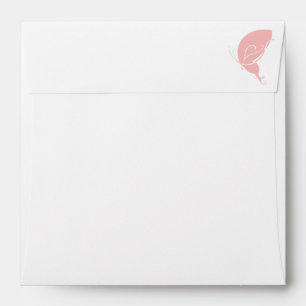 Vintage Art Nouveau Dusty Pink Butterfly Wedding Envelope