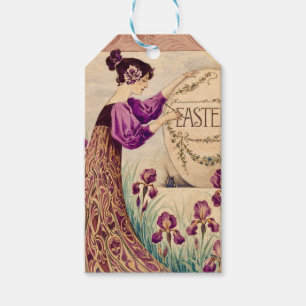 Vintage Art Nouveau Easter Poster – Belle Époque Gift Tags